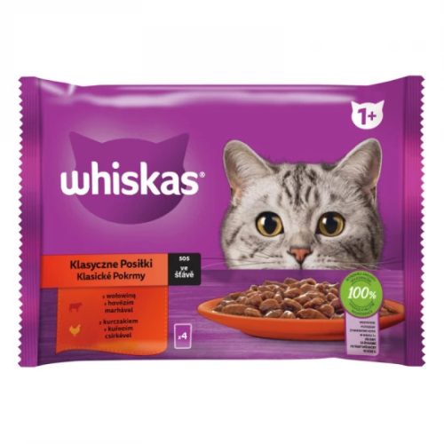 Whiskas alutasak 4-pack Marha-Csirke  mártásban  4x85g