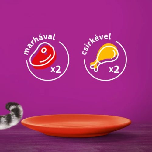 Whiskas alutasak 4-pack Marha-Csirke  mártásban  4x85g