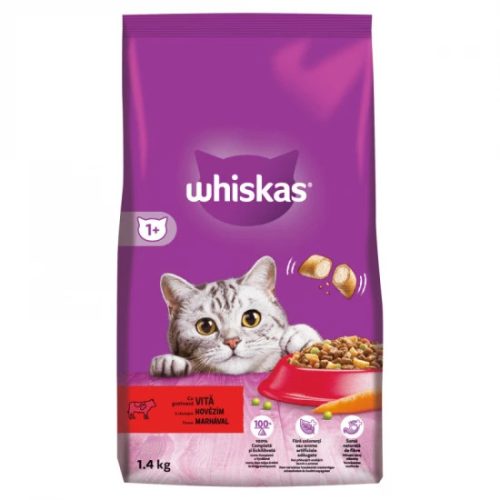 Whiskas száraz macskaeledel marhával 1,4kg