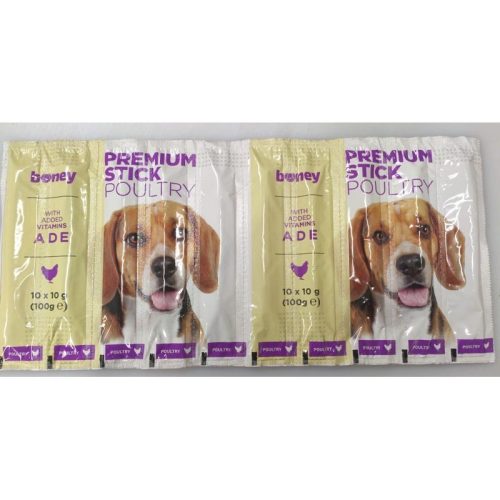 Boney Kutya Jutalomfalat Premium Stick Baromfi 10x10g