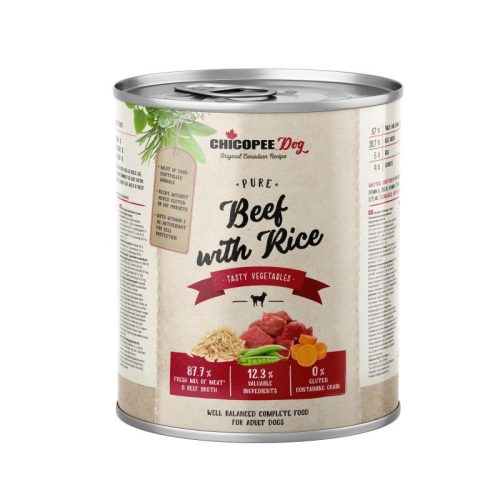 Chicopee konzerv Dog Adult Pure marha és rizs 800g