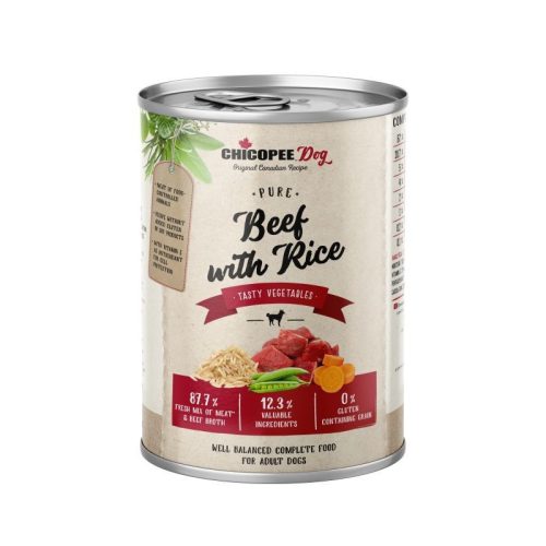 Chicopee konzerv Dog Adult Pure marha és rizs 400g