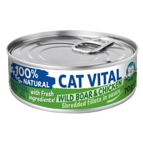   Cat Vital konzerv vaddisznó és csirkefilé falatok felnőtt macskáknak szószban 70g