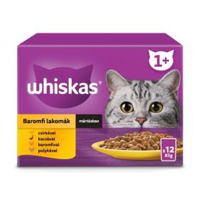   Whiskas Alutasakos Szárnyas Válogatás Mártásban 12x85g Multipack