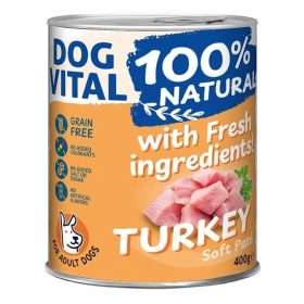   Dog Vital konzerv 100% Natural Soft Paté Turkey - pulyka 400g