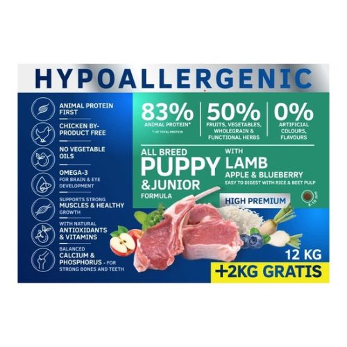 Dog Vital Hipoallergén Puppy&Junior Mini Lamb,apple&blueberry 12+2kg grátisz