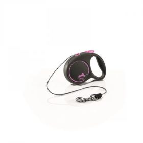   Flexi Black Design zsinóros automata póráz XS 3m 8kg-ig pink
