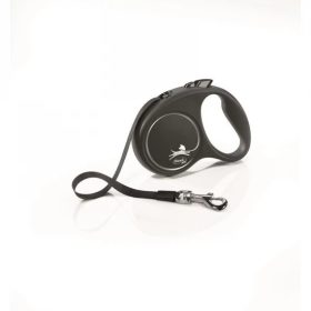   Flexi Black Design szalagos automata póráz S 5m 15kg-ig ezüst
