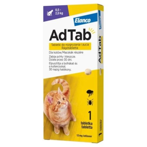 AdTab 12mg rágótabletta macskák részére (0,5-2 kg)