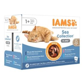   Iams Cat Delights SEA IN JELLY multipack, többféle halas íz, zamatos aszpikban 12x85g