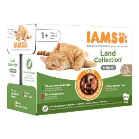   Iams Cat Delights LAND IN GRAVY multipack, többféle íz, ízletes szószban 12x85g