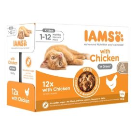   Iams Cat Delights Kitten&Junior csirke falatkák ízletes szószban, multipack 12x85g