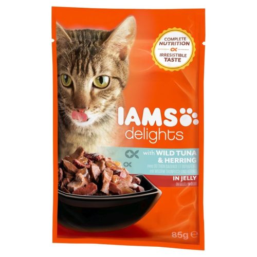 Iams-Cat-Delights-Tonhal-es-Hering-Aszpikban-85gr