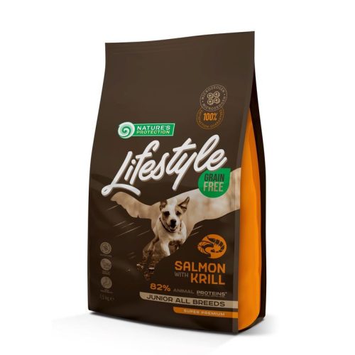 Natures Protection Lifestyle Dog Junior Grain Free Salmon with krill 1,5kg