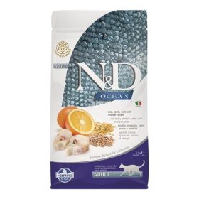 N&D Cat Ocean tőkehal,tönköly,zab&narancs Adult 1,5kg