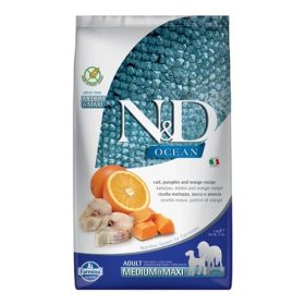   N&D Dog Ocean tőkehal,sütőtök&narancs Adult medium/maxi 2,5kg