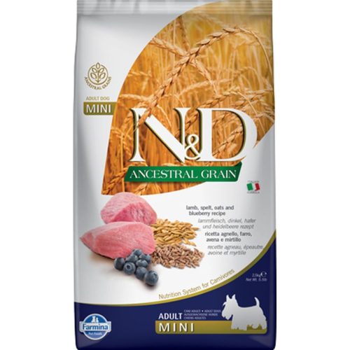 N&D Dog Ancestral Grain bárány,tönköly,zab&áfonya Adult mini 2,5kg