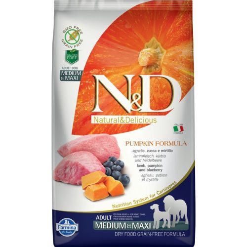 N&D Dog Grain Free bárány&áfonya sütőtökkel adult medium/maxi 2,5kg