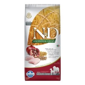   N&D Dog Ancestral Grain csirke,tönköly,zab&gránátalma Adult medium&maxi 12kg
