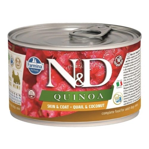 N&D Dog Quinoa konzerv fürj&kókusz adult mini 140g