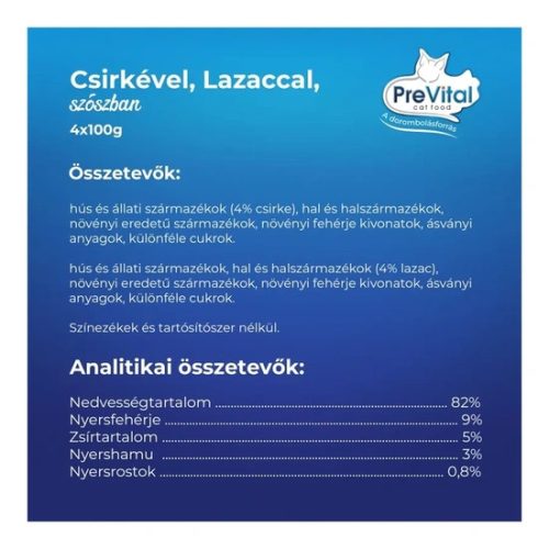 Prevital-Alutasakos-Macskaeledel-Csirke-Lazac-4X100gr