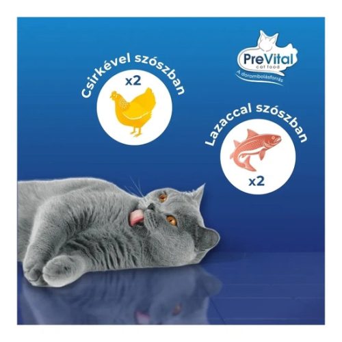 Prevital-Alutasakos-Macskaeledel-Csirke-Lazac-4X100gr