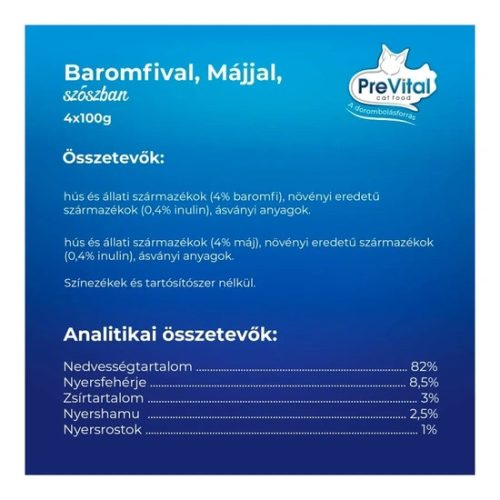 Prevital-Alutasakos-Macskaeledel-Steril-Maj-Baromfi-4X100gr