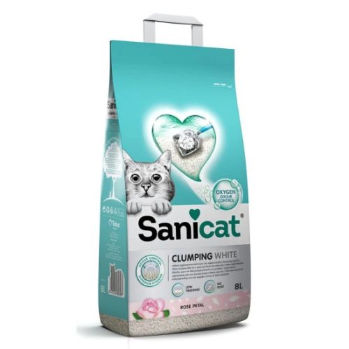 Sanicat macskaalom Clumping White rose fehér csom. bentonit 8l