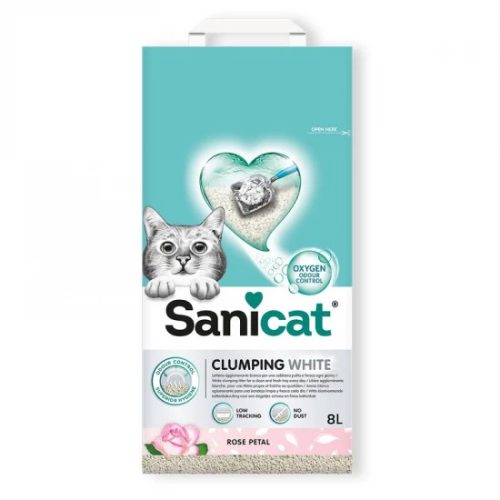Sanicat macskaalom Clumping White rose fehér csom. bentonit 8l