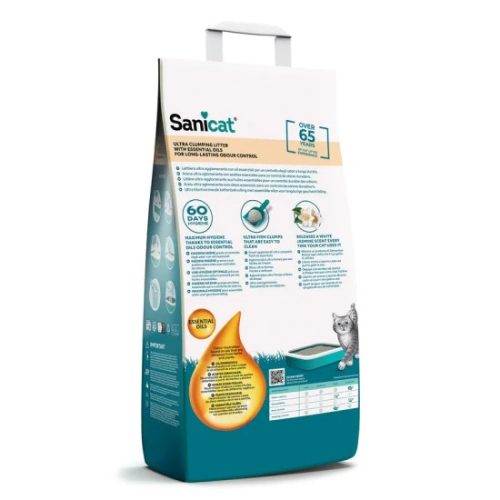 Sanicat macskaalom ESSENTIAL OILS White Jasmine - fehér jázmin illat 10kg (kb. 12l)