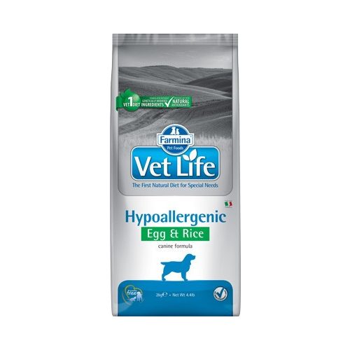 Vet Life Natural Diet Dog Hipo Egg&rice 12kg