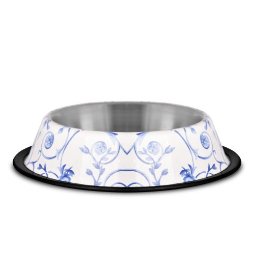 Raintech Rozsdamentes etetőtál, fekete, mintás, gumiperemes -  felső 17,0cm/alsó 23,0cm, 0,70l