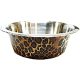 Tál fém etető leopárd mintás, gumiperemes 18cm, 0,9l
