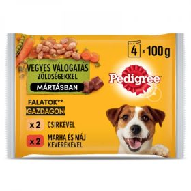  Pedigree Alutasakos 4-Pack Adult Csirke&zöldség, Marha&zöldség 100g