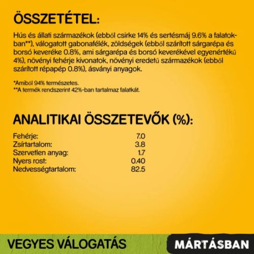 Pedigree Alutasakos 4-Pack Adult Csirke&zöldség, Marha&zöldség 100g