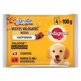 Pedigree-Alutasakos-Kutyanak-eledel-100G-4-Pack-Junior-Csirke-Rizs-Marha-Rizs