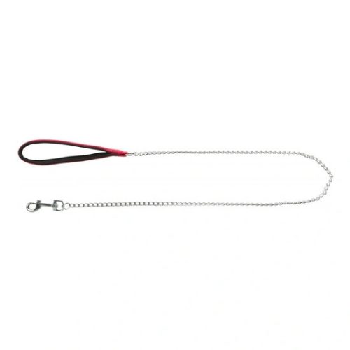 Trixie láncos póráz nylon fogóval 1,1m/2mm piros