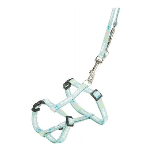 Trixie Hám pórázzal Junior&Puppy M–L: 27–45 cm/10 mm, 2m, menta