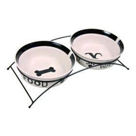 Trixie kerámia tál szett 2x2,6l/25cm fehér/fekete