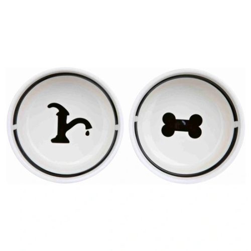 Trixie kerámia tál szett 2x2,6l/25cm fehér/fekete