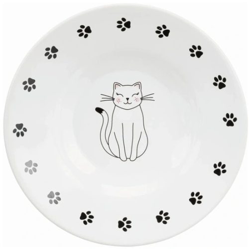 Trixie Tál Kerámia Macska Mintás 0,2l/15cm fehér