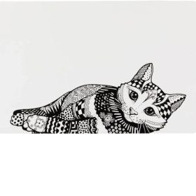 Tál alátét macska motívummal 44*28cm fehér/fekete