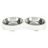 Trixie Tál Fém/Melamin Macskának 0.9L/23cm 2x0.2 l/ 13 cm/27x3x4cm Fehér