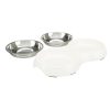 Trixie Tál Fém/Melamin Macskának 0.9L/23cm 2x0.2 l/ 13 cm/27x3x4cm Fehér