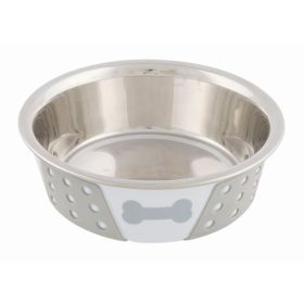 Tál fém szilikon fedéssel 0,4l/14cm fehér/szürke