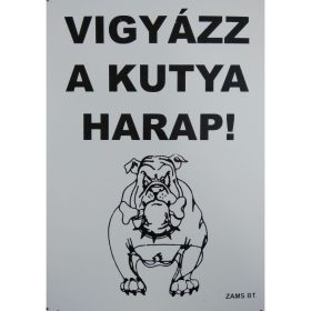 Kutya Harap Tábla Fém A/4 (többféle)