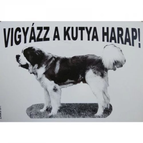 Kutya Harap Tábla Fém A/4 (többféle)