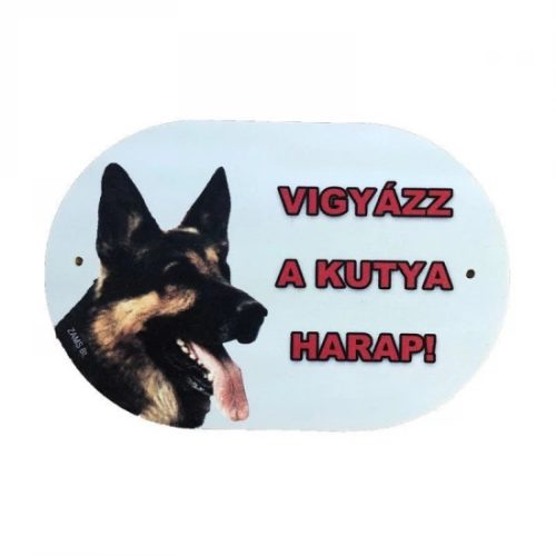 Kutya Harap Tábla Színes Ovális (többféle)